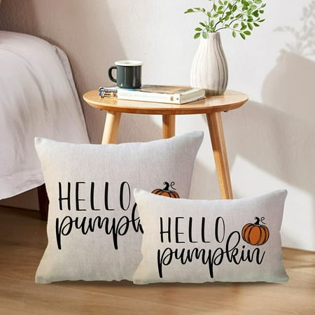 Hello Pumpkin Throw Pillow Covers Autumn Fall Decor Pumpkin Pillow Case Farmhouse Decorative Rectangular/Lumbar Couch Covers 12×20 Inch for Sofa/Couch/Porch Hello Pumpkin Throw Pillow Covers Autumn Fall Decor Pumpkin Pillow Case Farmhouse Decorative Rectangular/Lumbar Couch Covers 12×20 Inch for Sofa/Couch/Porch